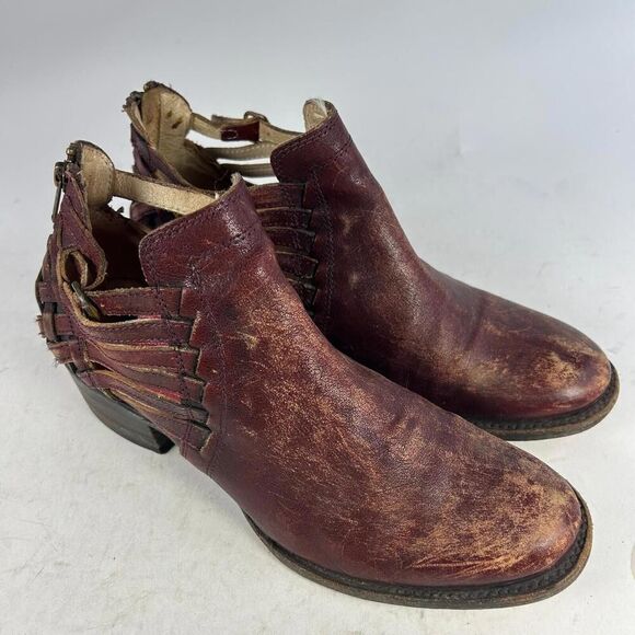 Freebird by Steven Slate Women's Ankle Booties US 8 Brown Distressed Strappy - Picture 4 of 10